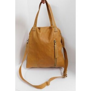 LUMI Large Shopping Tote Bag Women's Tan Leather